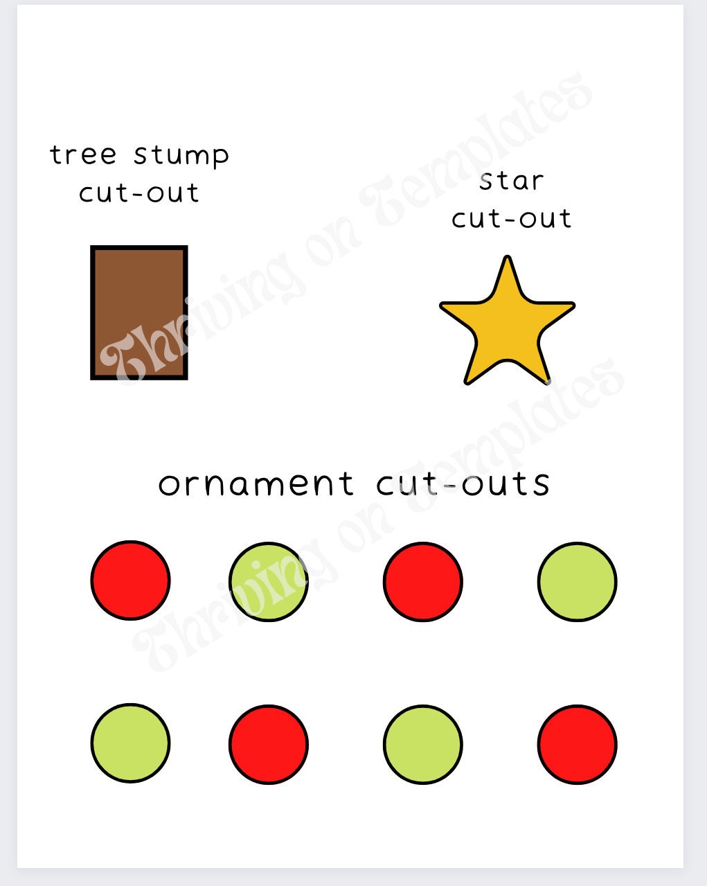 Christmas tree interactive template cut out printable 2 pages etsy