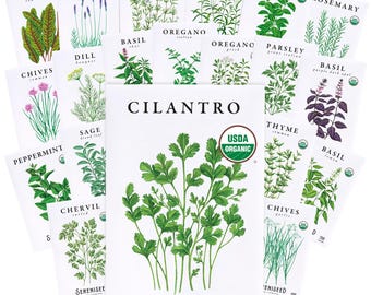 Certified Organic Herb Seeds (20-Pack) – Non GMO, Heirloom – Seed Starting Video