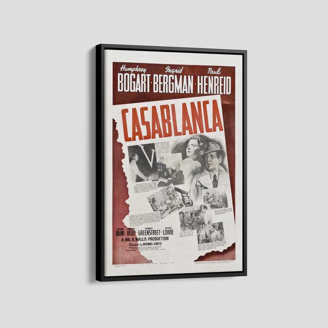 Casablanca Movie Poster, Casablanca Retro Movie Canvas, Casablanca 1942 ...