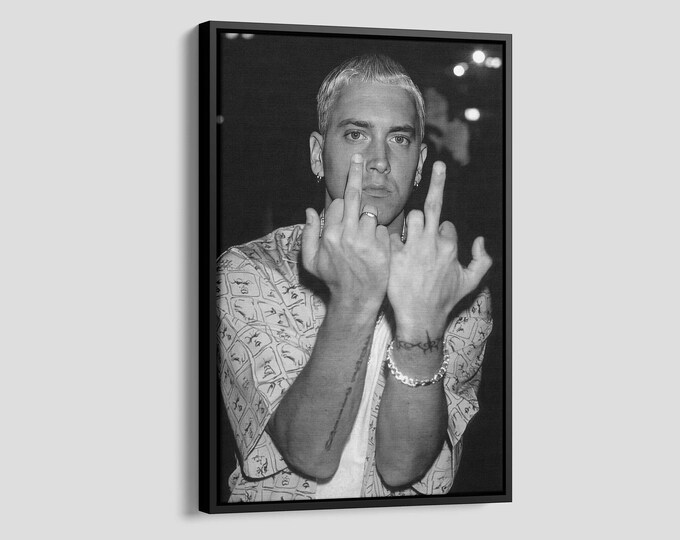 Eminem Photo Print Poster, Eminem Funny Poster, Best Rapper Wall Art, Slim Shady Canvas, Rap Music Print, Music Studio Decor, Rap Lover Gift