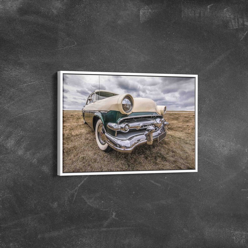 Vintage Car Canvas Garage Artwork Retro Car Art Canvas Etsy