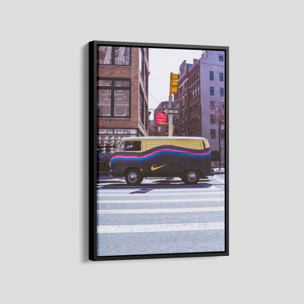 Retro Nike Poster, Retro Nike Truck Print, Nike Ad Truck Canvas, Nike Vintage Streetwear Art, Aesthetic Poster, Nike Retro Advertisement Art