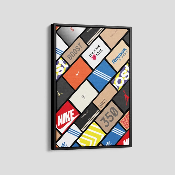 Nike Schoenen Box Poster, Populaire Air Sneaker Box Canvas, Sport Fan Art Poster, Sneakers Box Print, Sneaker Wall Decor, Sneaker Wall Art