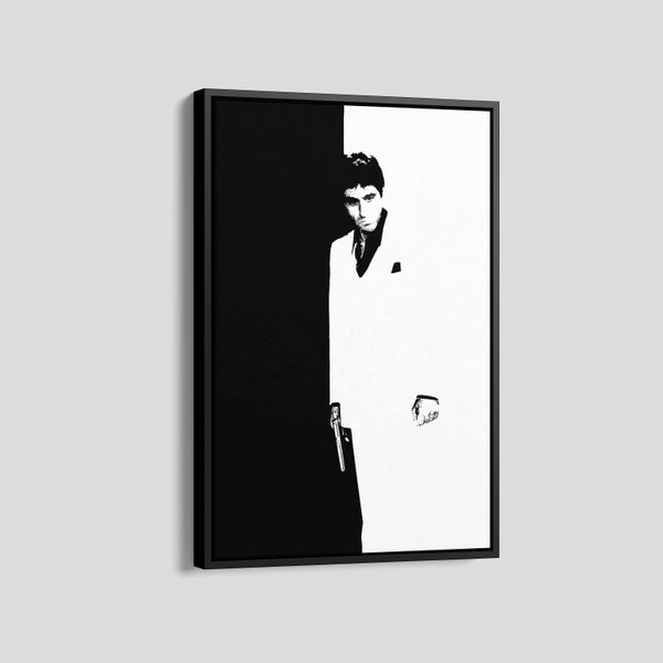 Scarface Poster, Scarface Movie Canvas, Tony Montana Print, Tony Montana Poster, Old Hollywood Movie Art, Best Movie Canvas, Film Print Art