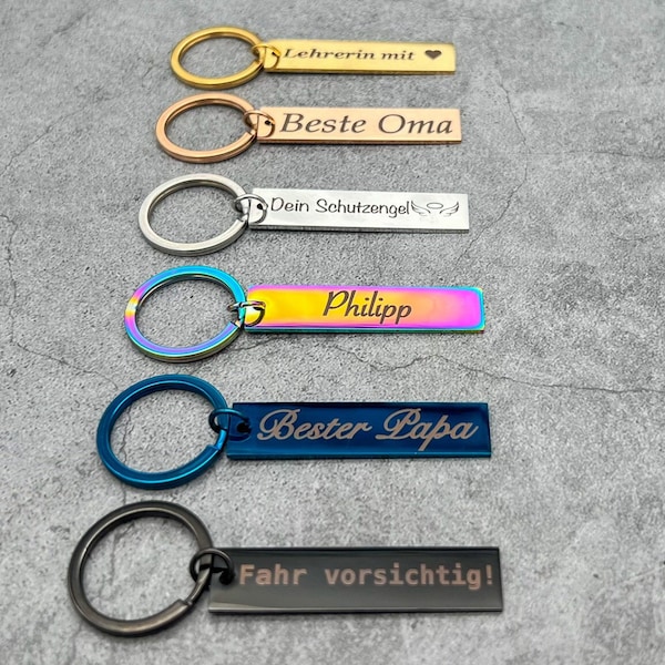 Personalisierter Schlüsselanhänger mit Gravur aus Edelstahl/Metall