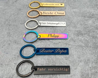 Personalisierter Schlüsselanhänger mit Gravur aus Edelstahl/Metall
