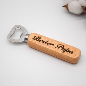 Wooden bottle opener personalized with desired engraving