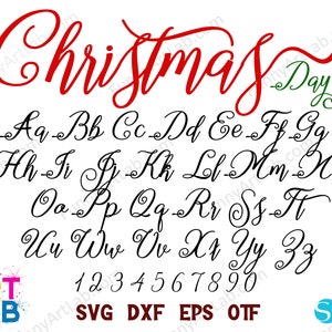 Christmas Font with Tails Svg, Merry Christmas Letters Svg Cut, Christmas SVG letters Cricut, Christmas Font, Calligraphy Font Cricut file