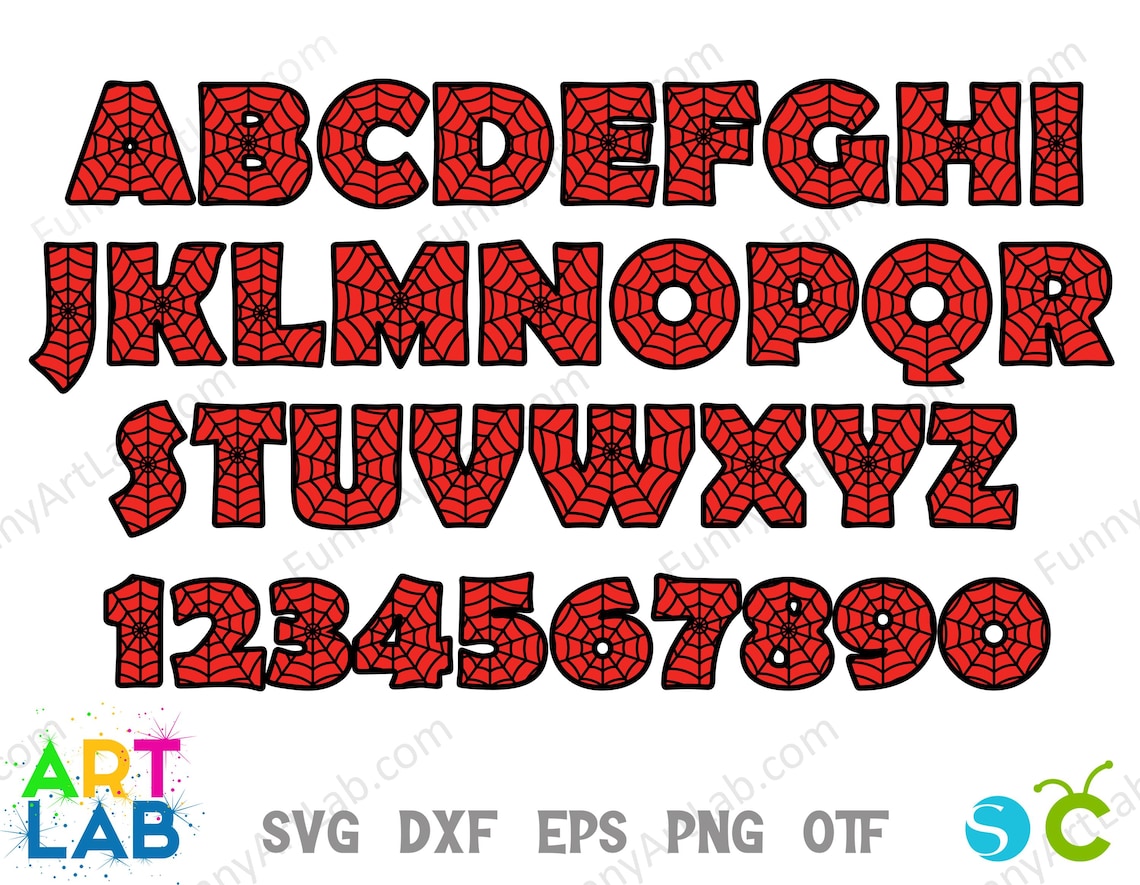 Spider Bundle, Superhero Letters Svg Cricut, Spider Svg Superhero Font ...