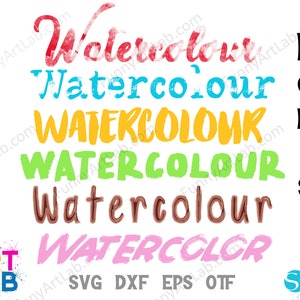 Paquete de fuentes de acuarela, Letras de acuarela SVG, Fuente de acuarela Otf, Fuente manuscrita, Letras svg Cricut, Letras manuscritas svg Corte