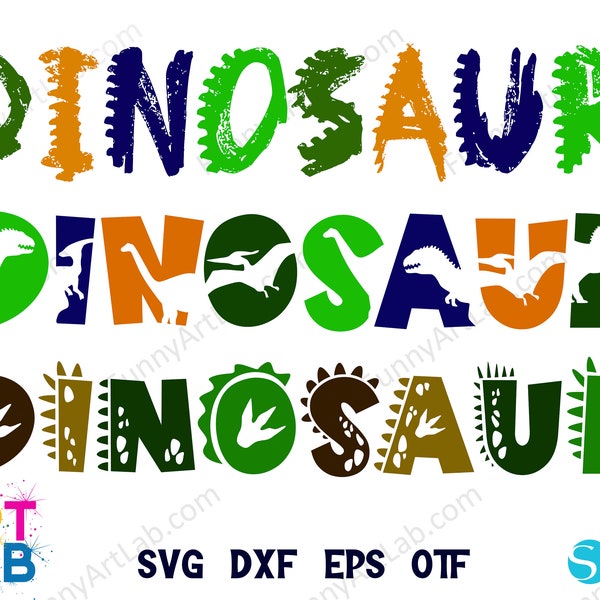 Dinosaur Fonts Bundle, Dinosaur Svg letters, Dinosaur Font otf, Baby Font Svg, Dino Font Svg, Dinosaur letters SVG, Dinosaur Cricut Dino svg