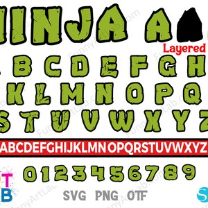 Ninja Letters Svg, Ninja Font Svg, Personalized Baby Shirt Diy, Baby