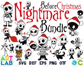 Kerst bundel nachtmerrie lettertype kerst lettertype svg nachtmerrie kerstshirt Diy kerst Svg Vector Cricut Letters Svg kerst t-shirt