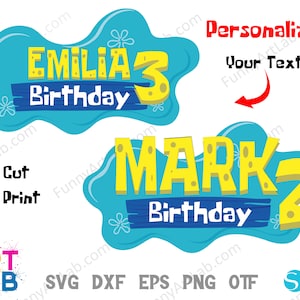 Sponge Letters Svg Layered, Sponge Font Otf, Fan Art License, Birthday ...