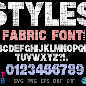 Estilos Fuente de tela OTF, Fuente de textura, Fuente desgastada, Fuente vintage texturizada, Fuente de mezclilla, Fuente de jeans Svg, Letras de jeans, Fuente de estilo de moda