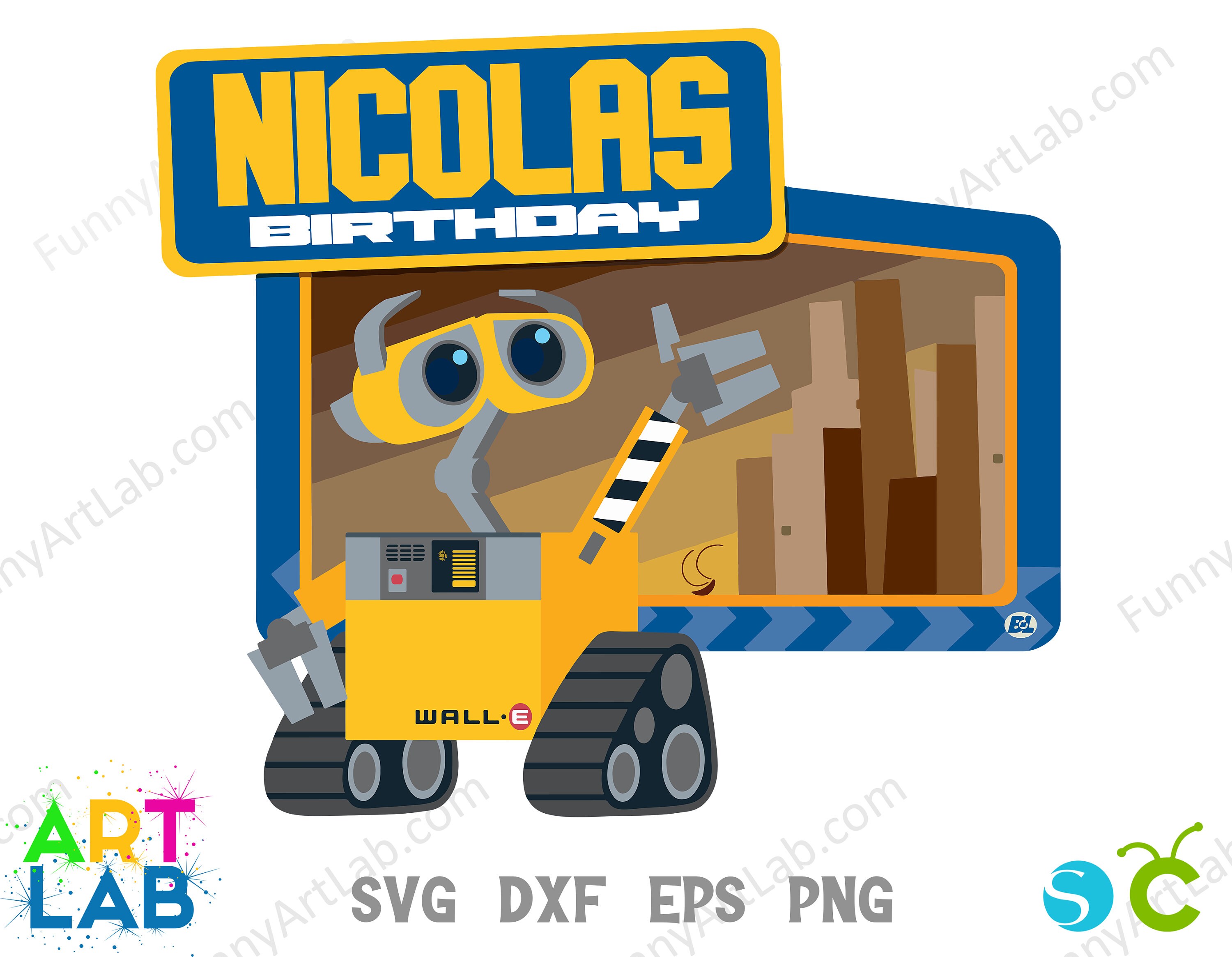 Walle Svg, Walle Birthday Banner, Walle Art Svg, Walle Png, Walle