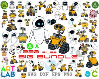 Pakiet Wall-e SVG, Zabawna grafika Wall-e i Eve Png, Wall-e Png, Wall-e Cricut, Wektor Wall-e, Koszulka Wall-e diy SVG, Koszulka urodzinowa dla dziecka SVG Walle