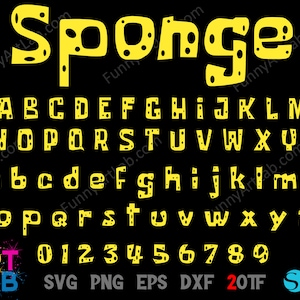 Letras de dibujos animados Svg, fuente de dibujos animados de arte divertido Otf, letras de cumpleaños Cricut Cumpleaños de bebé Logotipo personalizado Camiseta de bebé diy svg Fuente de bebé Svg
