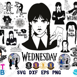 Wednesday Addams PNG Bundle - Netflix series bundle PNG - Wednesday Ad –  Zerosvg