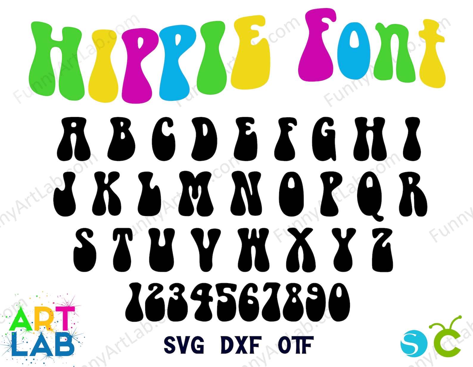 Hippie Font SVG Letters, Funky Font Svg, Hippie Letters Svg Cricut ...