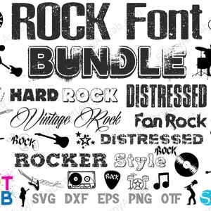 Rocks font Bundle, letras Rock SVG Fonte Cricut Distressed svg, fonte Rock svg Silhouette Rocker font Rock Font install, Rocker Shirt DIY svg