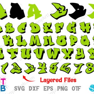 Letras frescas en capas SVG, fuente fresca Otf, PNG Graffiti Letters Svg Cricut, fuente Graffiti, Prince Font SVG, Prince Letters Cricut Cut Files