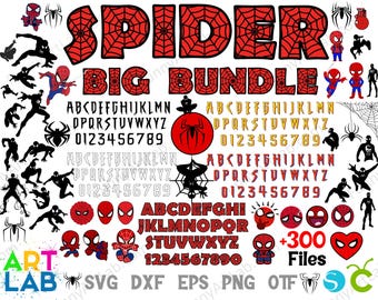Spider Bundle, Superhero Letters Svg Cricut, Spider Svg Superhero Font Otf, Spider shirt Diy, Spider Font Svg Spider Letters Layered Spider