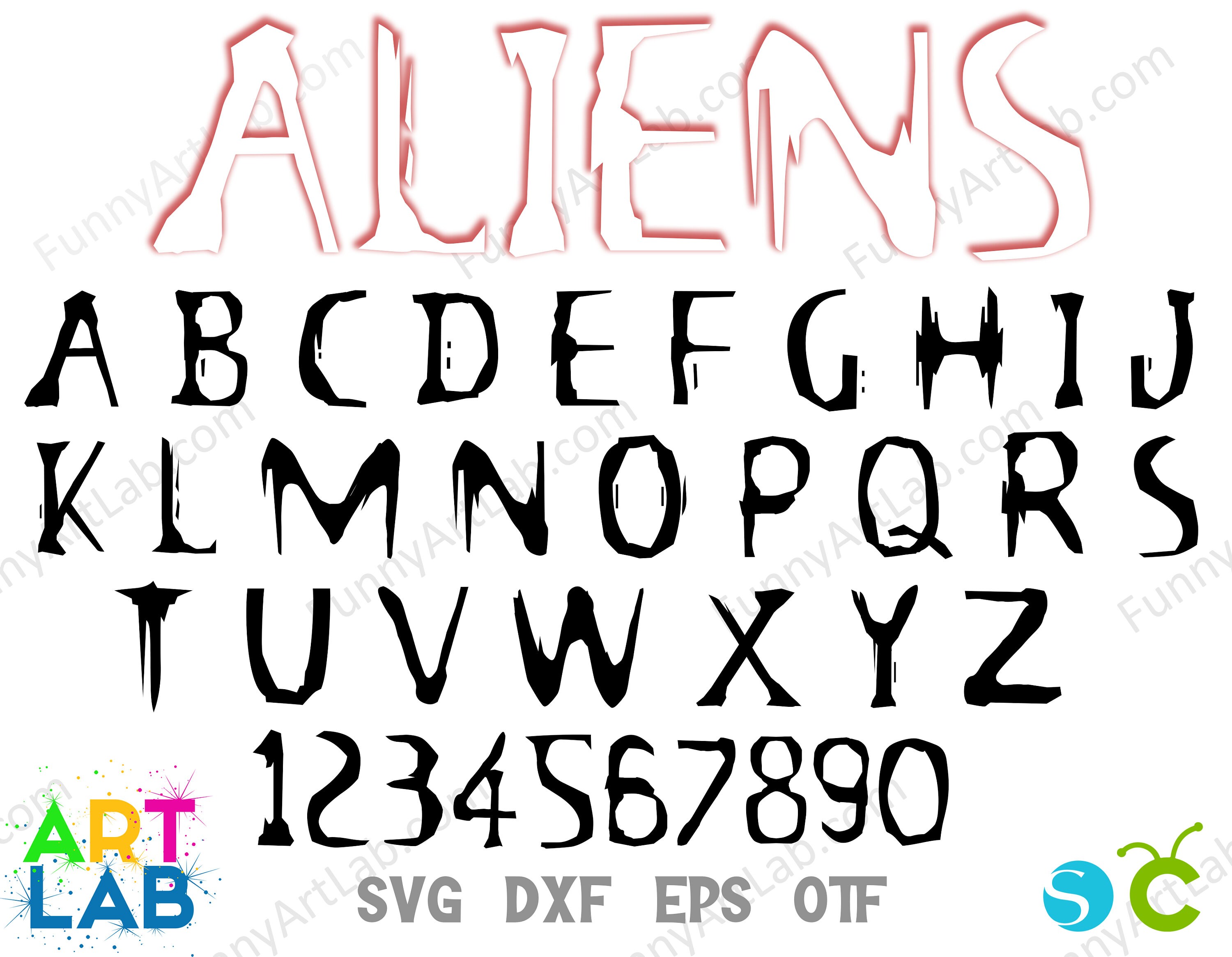 Aliens Font Otf, Gothic Font Svg, Alien Letters Cricut Alien Font Svg ...