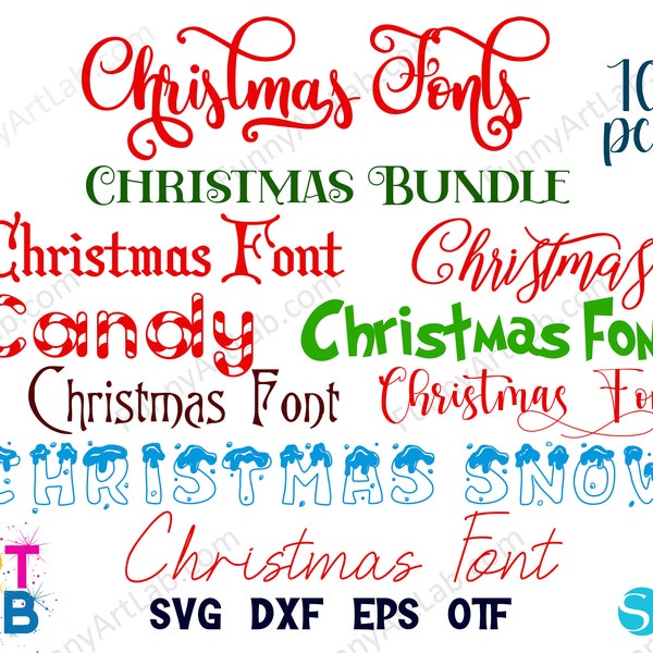 Paquete de fuentes navideñas, letras navideñas svg, fuente cricut navideña svg, fuente de año nuevo Otf, camisa navideña diy, letras navideñas svg Cut