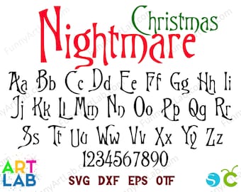 Nightmare Christmas lettertype, kerst SVG letters Cricut, Jack Skellington Christmas Svg Cricut kerst letters SVG, kerstshirt DIY svg