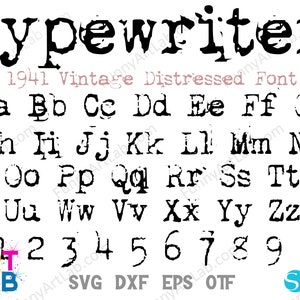 Old Typewriter Font Otf, Typewriter Letters Svg, Vintage Font Otf ...