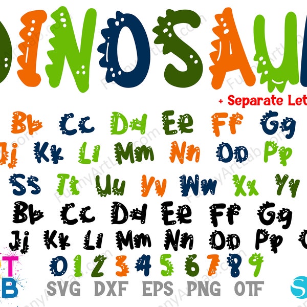 Dino letters Svg, Dino Font otf, Dinosaur Shirt diy, Baby Font SVG, Dinosaur Font, Dinosaur Svg letters Silhouette, Dinosaur Letters Cricut