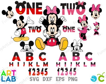 Minnie Svg, Birthday Bundle Svg Png, Minnie Letters Svg Birthday Letters SVG Cricut, Numbers Png Svg Mickey Svg Png, Birthday Baby Shirt DIY