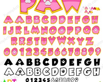 Paw Font Svg Png, Paw letters Svg, Paw Birthday Letters Layered Cricut, Baby Font OTF, Birthday Numbers Svg, Birthday font Svg, Dog Font Svg