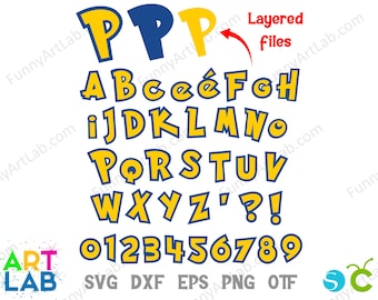 Anime-Svg-Bundle, Cartoon-Buchstaben-Svg Cricut, Geburtstagsschrift, Baby-Schrift, Baby-Shirt