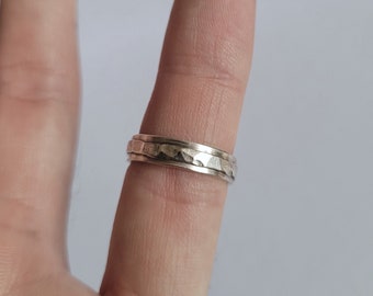 minimalistischer Silberring, gehämmerter Ring, Silberring, Silberschmuck, Herrenring, Ringe für Männer, Ringe für Frauen