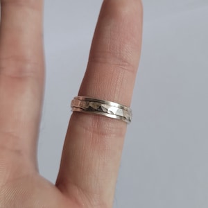 minimalist silver ring, hammered ring, silver ring, silver jewelry, men's ring, rings for men, rings for women zdjęcie 1