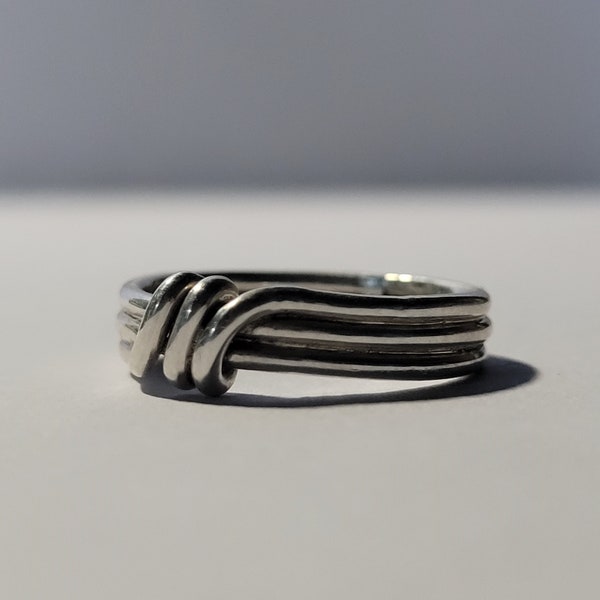 Twisted silver ring, knot ring, minimalistic ring, men ring, women ring, silver jewelry