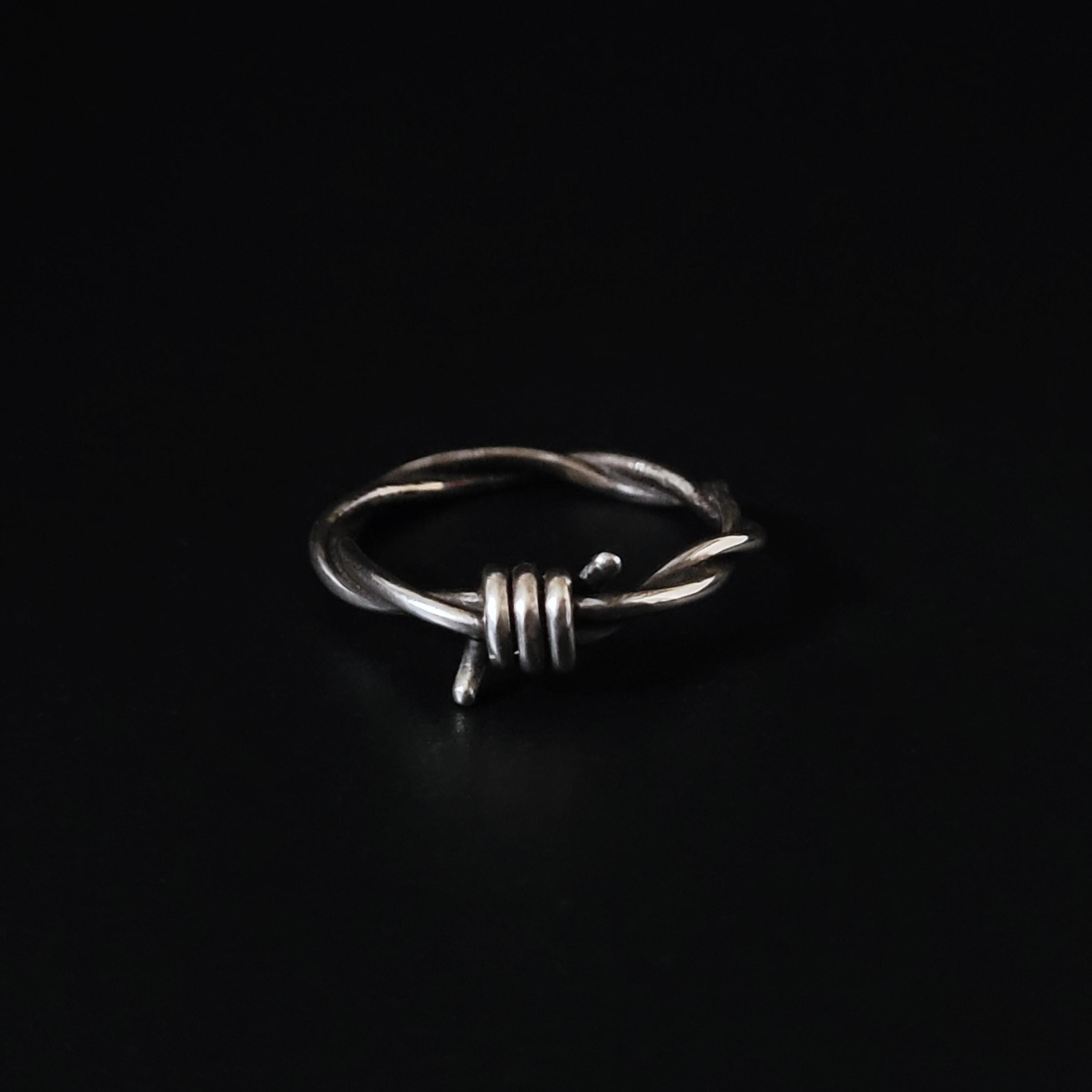 Barbed Wire Ring, Goth Punk Sterling Silver Handmade Jewelry
