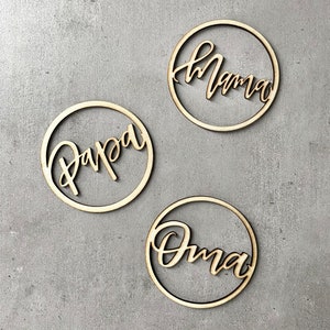 Wood Circle Name Monogram Vine Room Name Sign Door Wreath Decor Wood Lettering Family Sign Sign Wood Ring Text in Circle Valentines Day