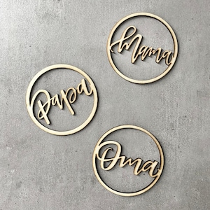 Wood Circle Name Monogram Vine Room Name Sign Door Wreath Decor Wood Lettering Family Sign Sign Wood Ring Text in Circle Valentines Day