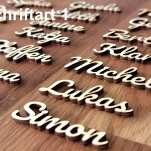 Hochzeit Deko Geschirr Tischkarten Holz Laser Namen Platzkarten personalisierte Gastnamen Name Personalisierte Tischdekoration Weihnachten Bild 2