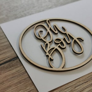 Bois cercle naissance carte anniversaire carte bois sur carte-cadeau mariage carte garçon fille nom étiquette mariage anniversaire Merci monogramme