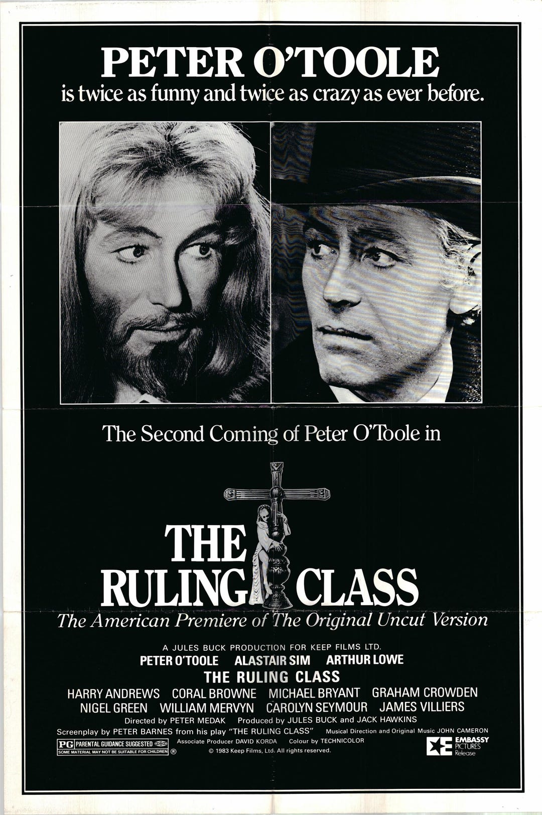 Ruling R Sheet The Ruling Class 1972 One Sheet Poster Folded - Etsy
