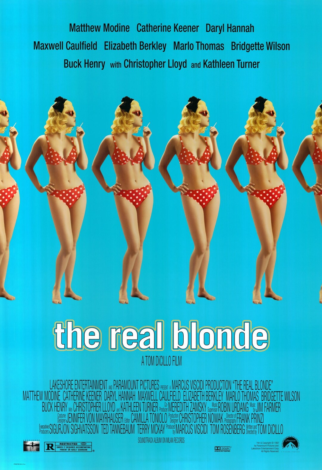 The Real Blonde 1998 One Sheet Poster Rolled Etsy