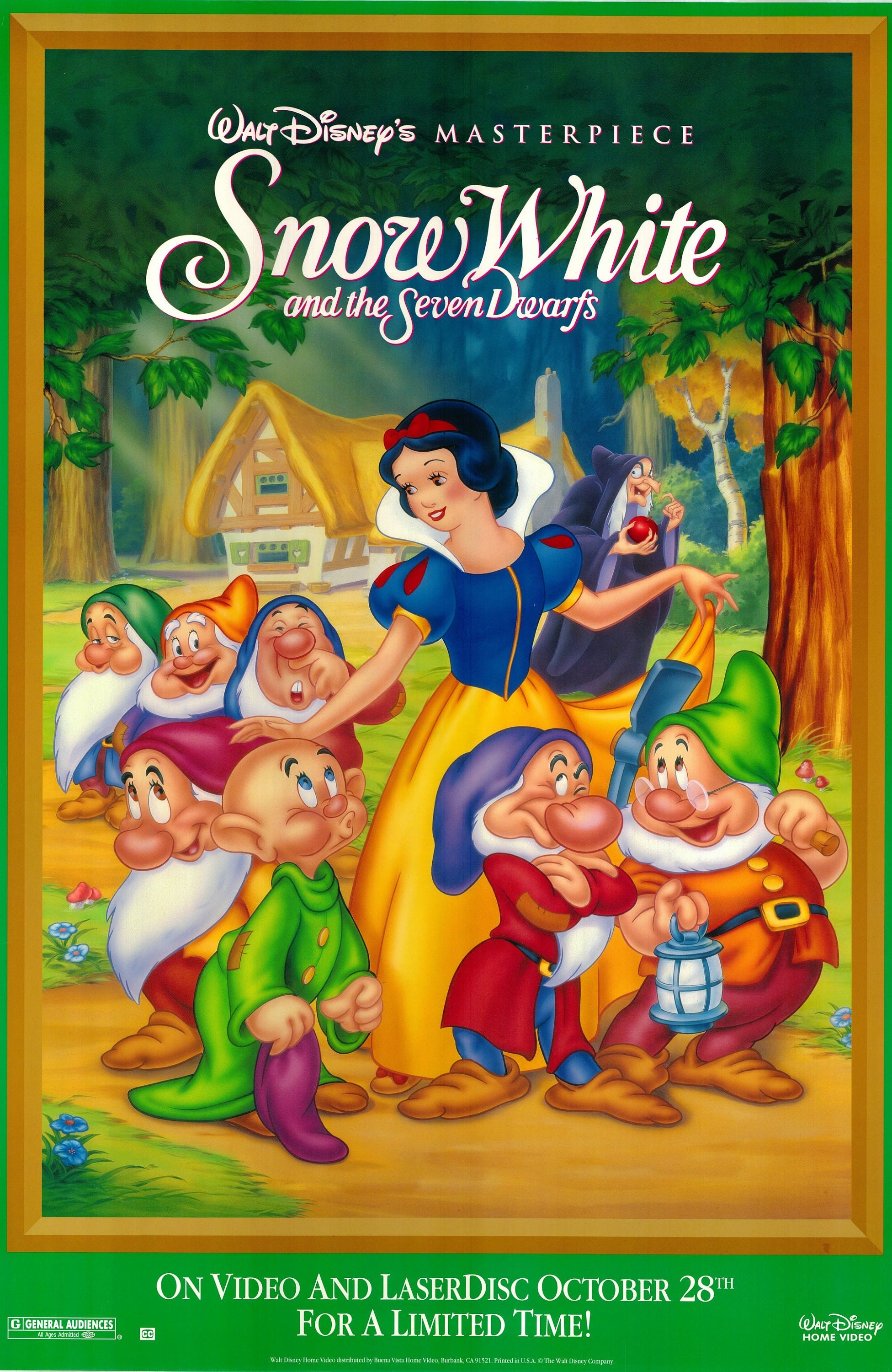 Snow White 1987R One Sheet Poster Rolled Etsy