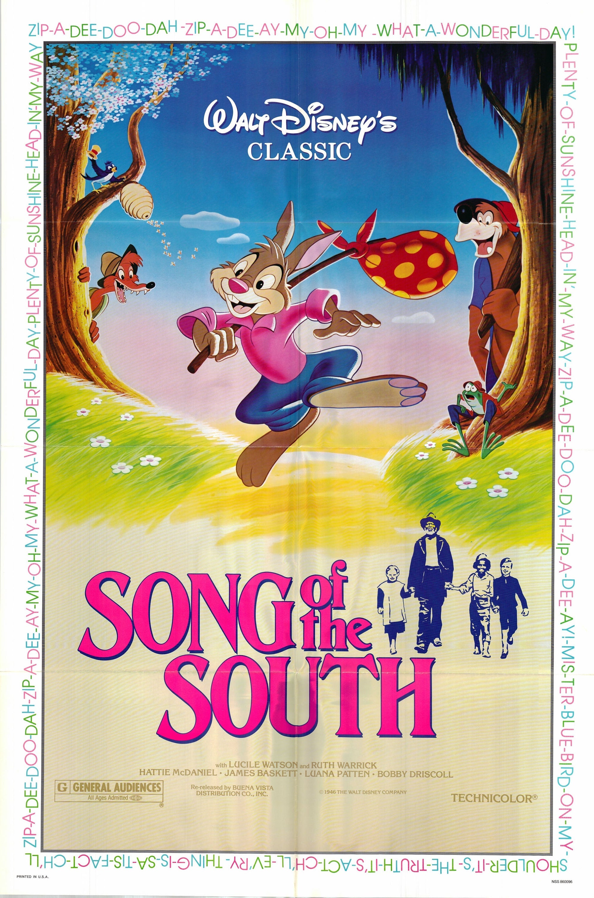 Song of the South 1986 One Sheet Poster Folded Etsy