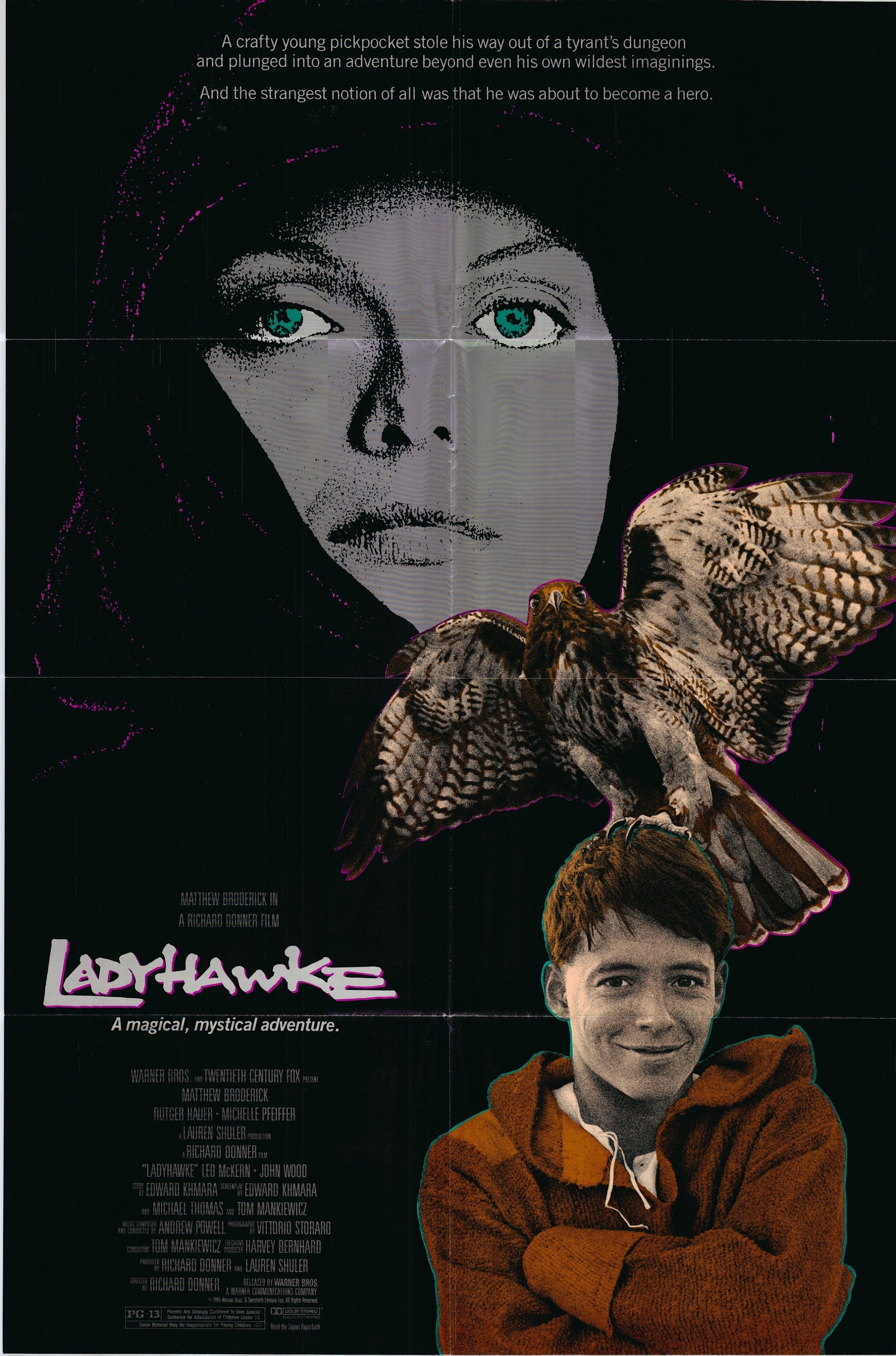 Ladyhawke 1985 One Sheet Poster Folded Etsy