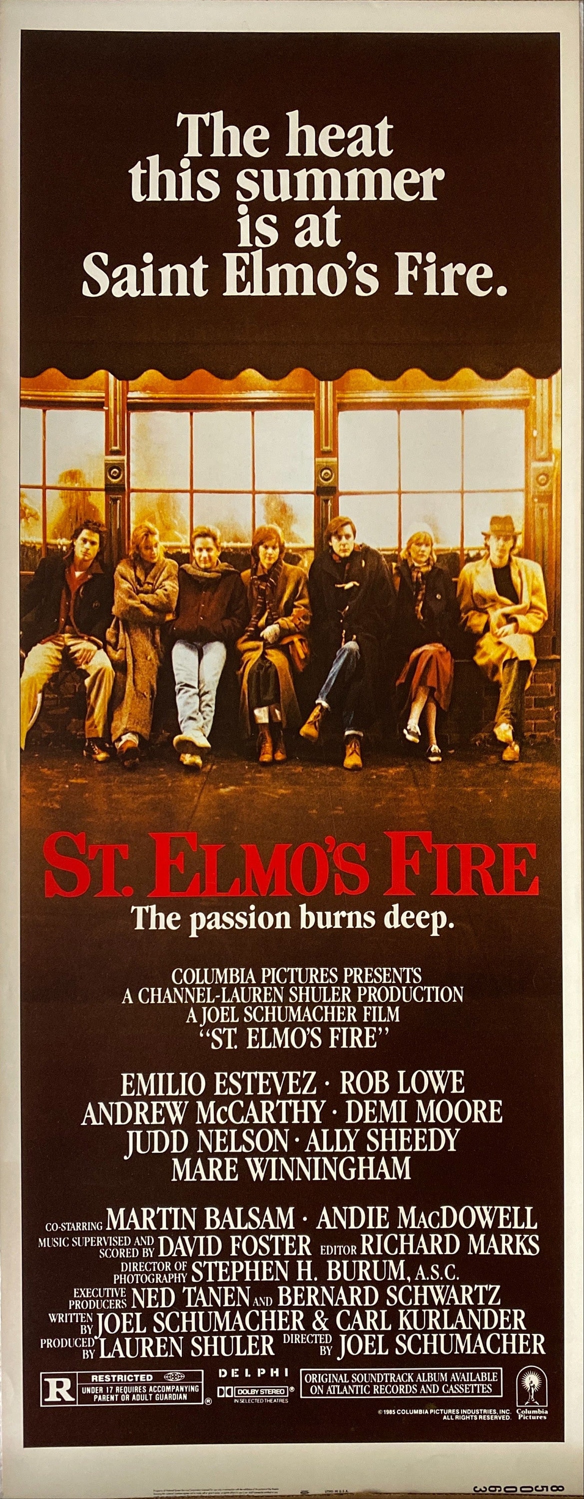 St. Elmo's Fire 1985 Insert Card Etsy