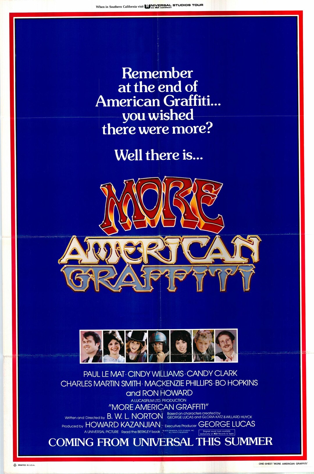More American Graffiti 1979 One Sheet Poster Folded Etsy